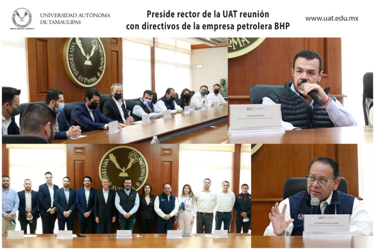 Preside rector de la UAT reunión con directivos de la empresa petrolera BHP