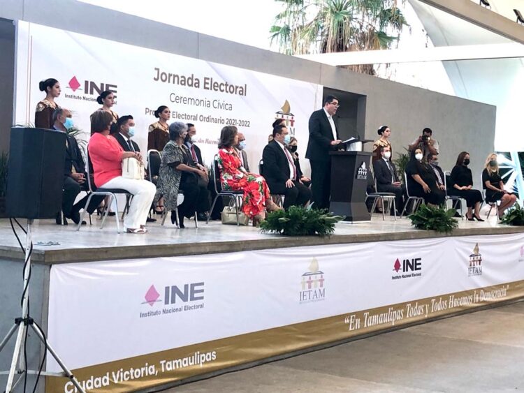 Realiza IETAM e INE ceremonia cívica de arranque de la Jornada Electoral