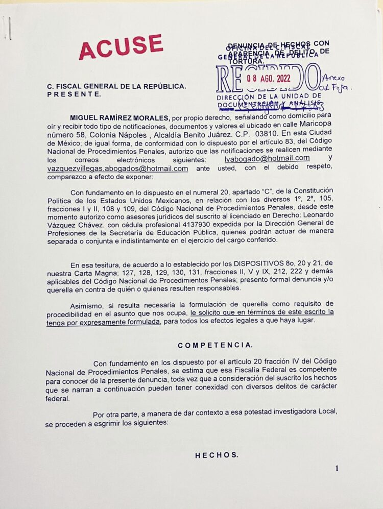 Desmiente piloto de Sergio Carmona a Fiscalía de Tamaulipas