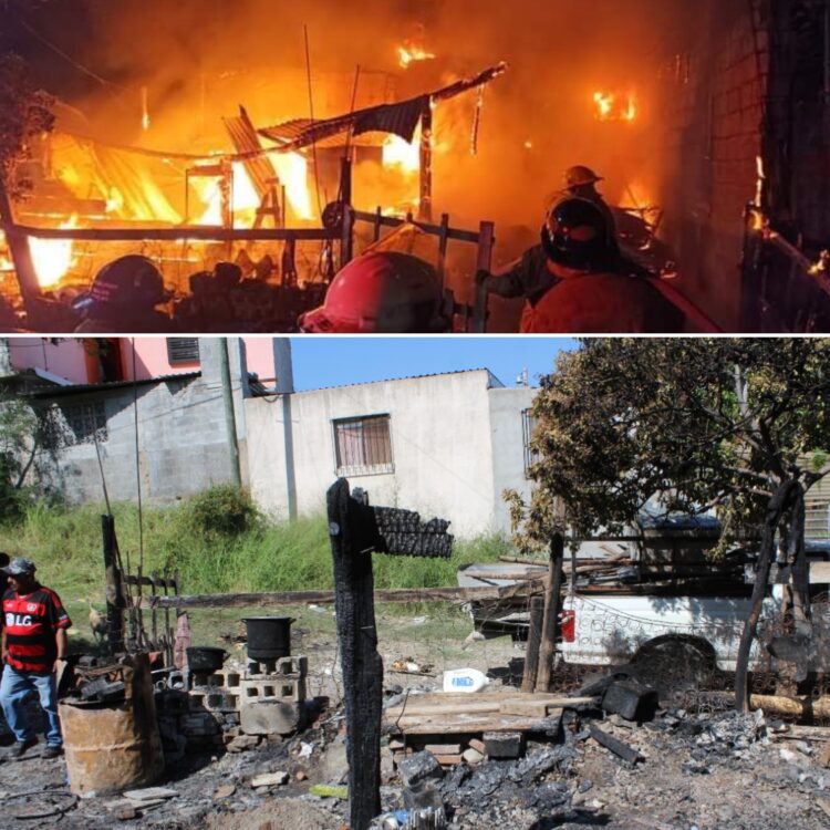 Por incendio, pierde familia victorense hogar