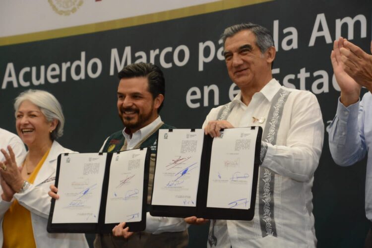Firma Américo Villarreal nuevo modelo de salud IMSS-Bienestar para Tamaulipas