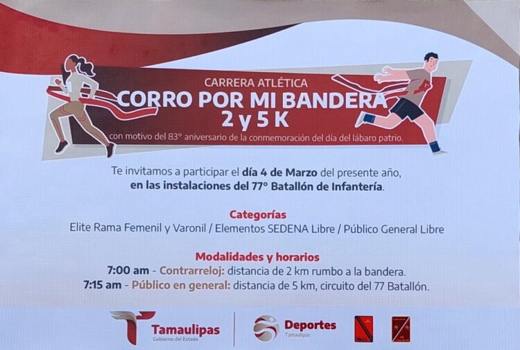Invita Ejército a participar en “Corro por mi Bandera”