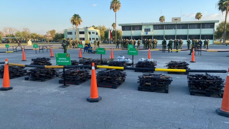 Destruyen 669 armas aseguradas a la delincuencia organizada