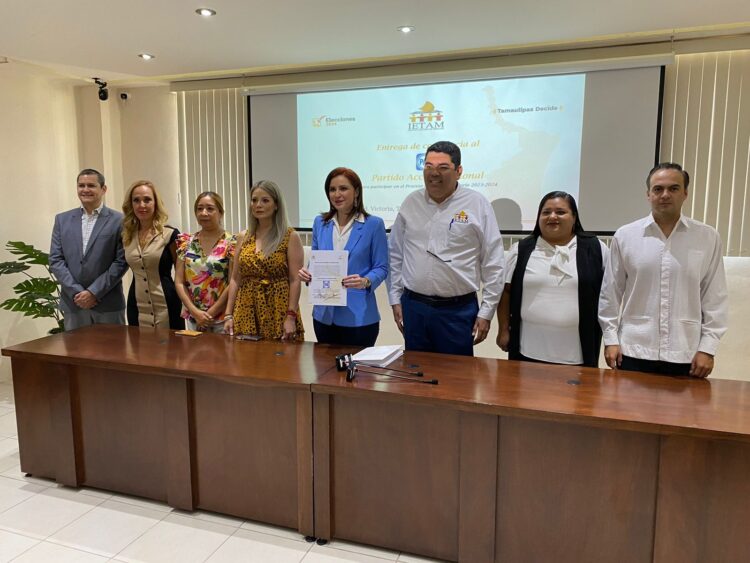 PAN Tamaulipas recibe constancia de acreditación por el IETAM para el proceso electoral 2024.