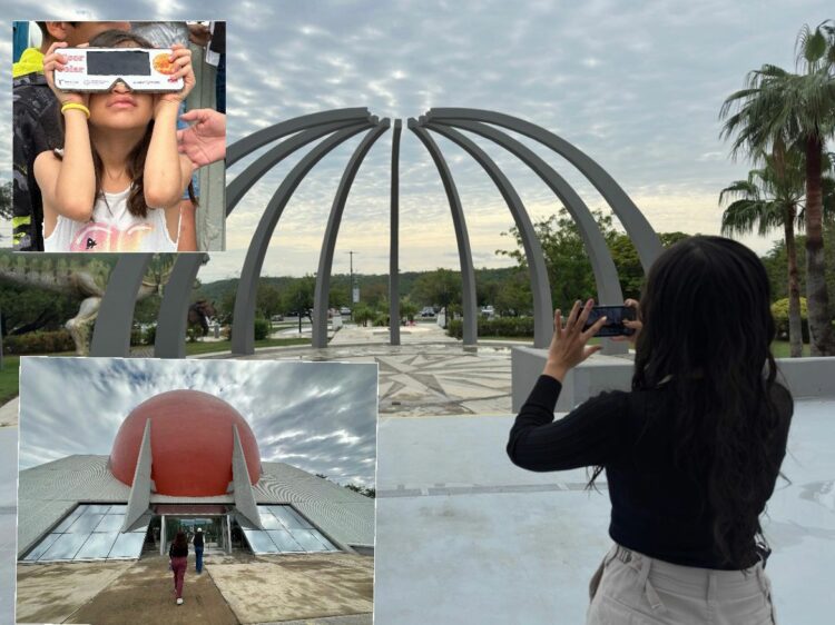 Cientos de familias acudieron al  Tamux para contemplar el eclipse