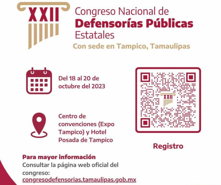 Congreso de Defensorías Públicas se realizará en Tampico