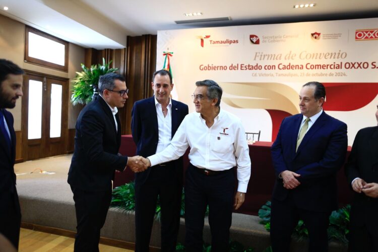 Firman convenio Gobierno de Tamaulipas y Oxxo para fortalecer seguridad