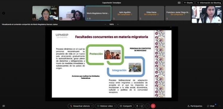 Capacita Instituto Tamaulipeco para los Migrantes a servidores públicos de la FGJE en materia migratoria