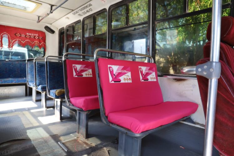Implementan proyecto “Asiento Rosa” en transporte público de Tamaulipas