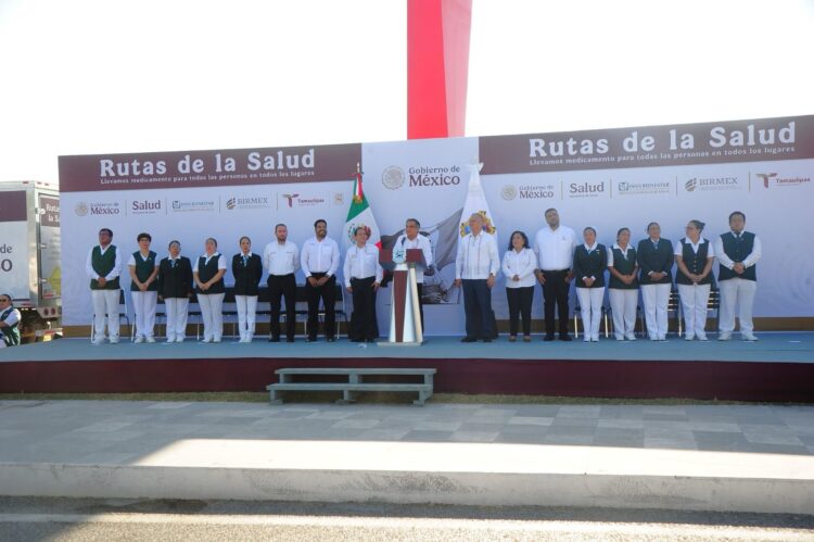 Da Américo banderazo histórico a las Rutas de la Salud en Tamaulipas; garantizan abasto de medicamentos