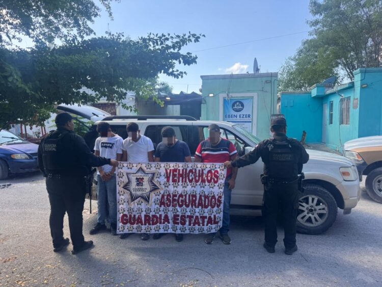 Asegura Guardia Estatal a cuatro y rescatan a persona privada de la libertad