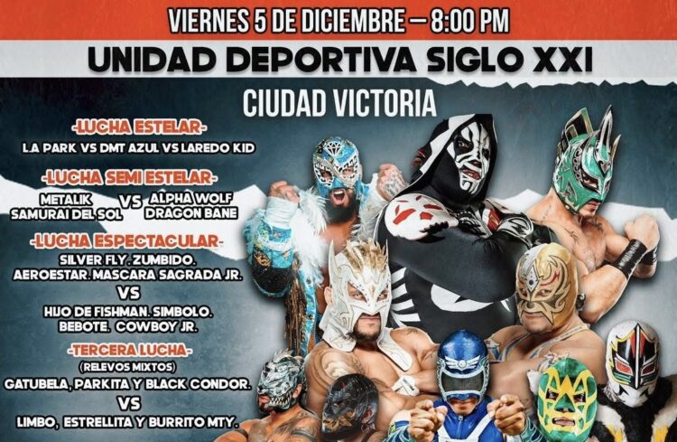 Estelar función de lucha libre en Victoria La Park, DMT Azul y Laredo Kid