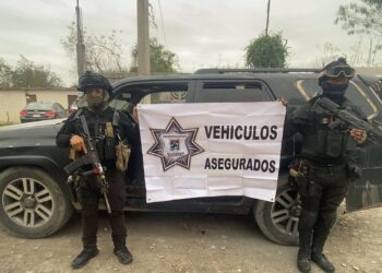 Asegura Guardia Estatal vehículos con blindaje artesanal y armas en Nuevo Progreso