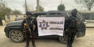 Asegura Guardia Estatal vehículos con blindaje artesanal y armas en Nuevo Progreso