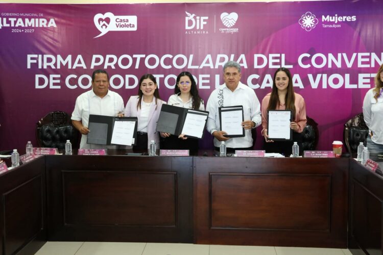 Formalizan convenio en comodato de Casa Violeta para fortalecer la atención a mujeres en Altamira