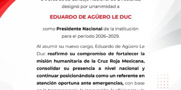 Cruz Roja informó que, el Consejo Nacional de Directores designó por unanimidad a Eduardo De Aguero Le Duc, presidente nacional para el periodo 2026-2029