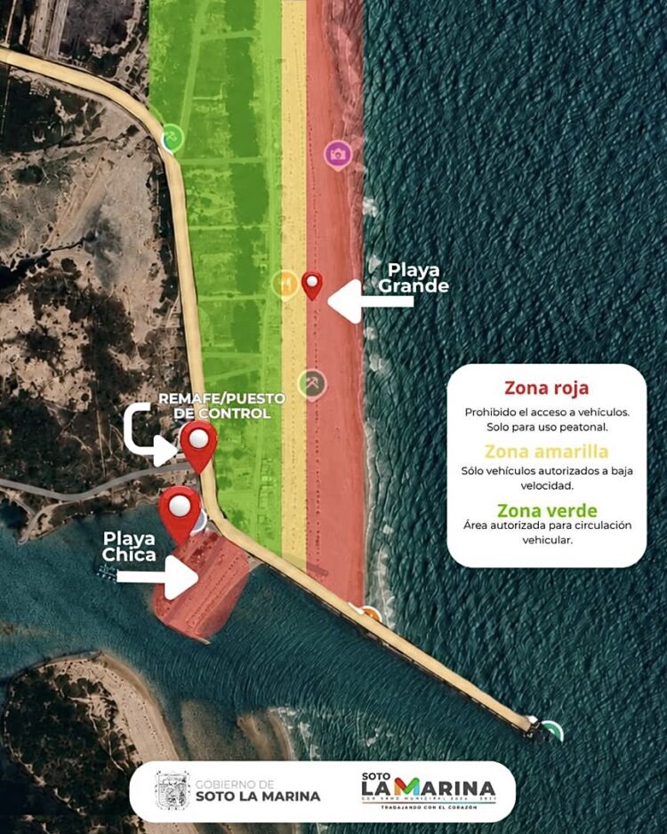Anuncia Soto La Marina reglamentación en playa La Pesca