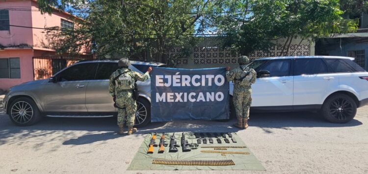 Ejército aseguró armamento en Matamoros, Tamaulipas
