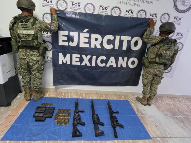 Ejército aseguró armas largas en Matamoros