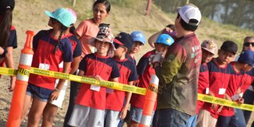 Liberan crías de tortuga lora niñas y niños de Güémez
